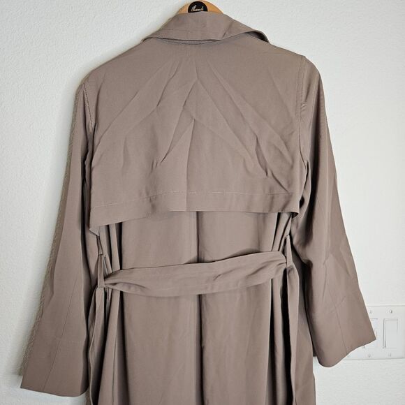 MM Lafleur lightweight wrap around overcoat, deep khaki, women's size medium - Picture 4 of 15